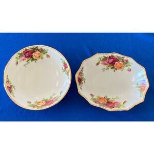 Royal Albert Old Country Roses Small Serving Bowls (2) Different